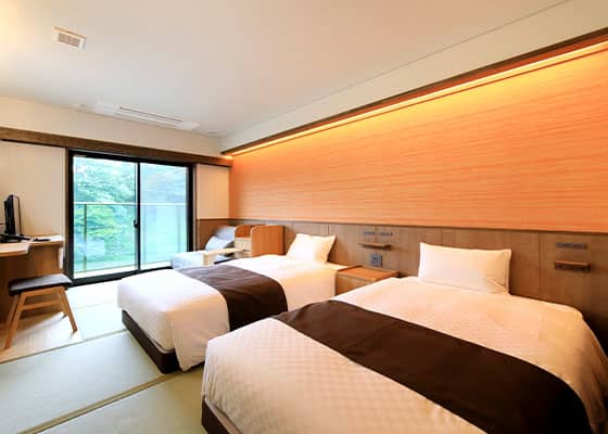 Chambre communicante moderne de style japonais